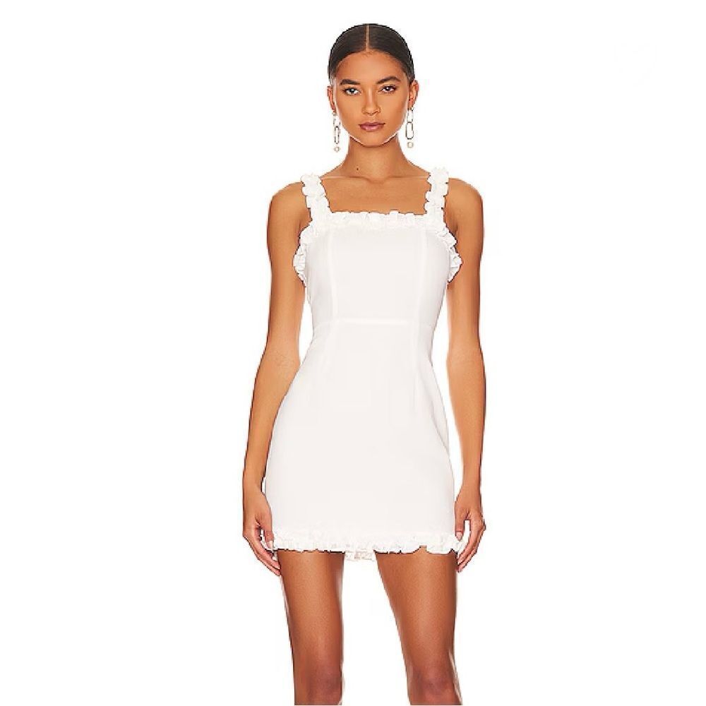 Superdown Arabella White Ruffle Detailed Mini Dress